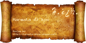 Harmata Ákos névjegykártya